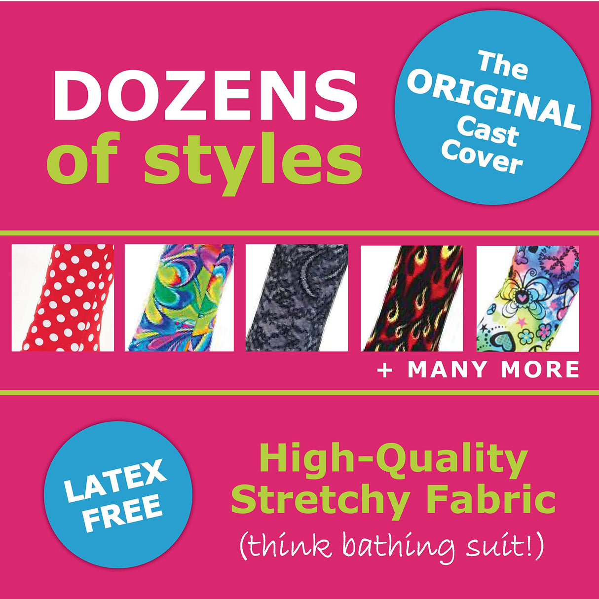 CastCoverz! Designer Arm Cast Cover - Black - Large Short: 13" Length X 13" Circumference - Removable and Washable - Made in USA