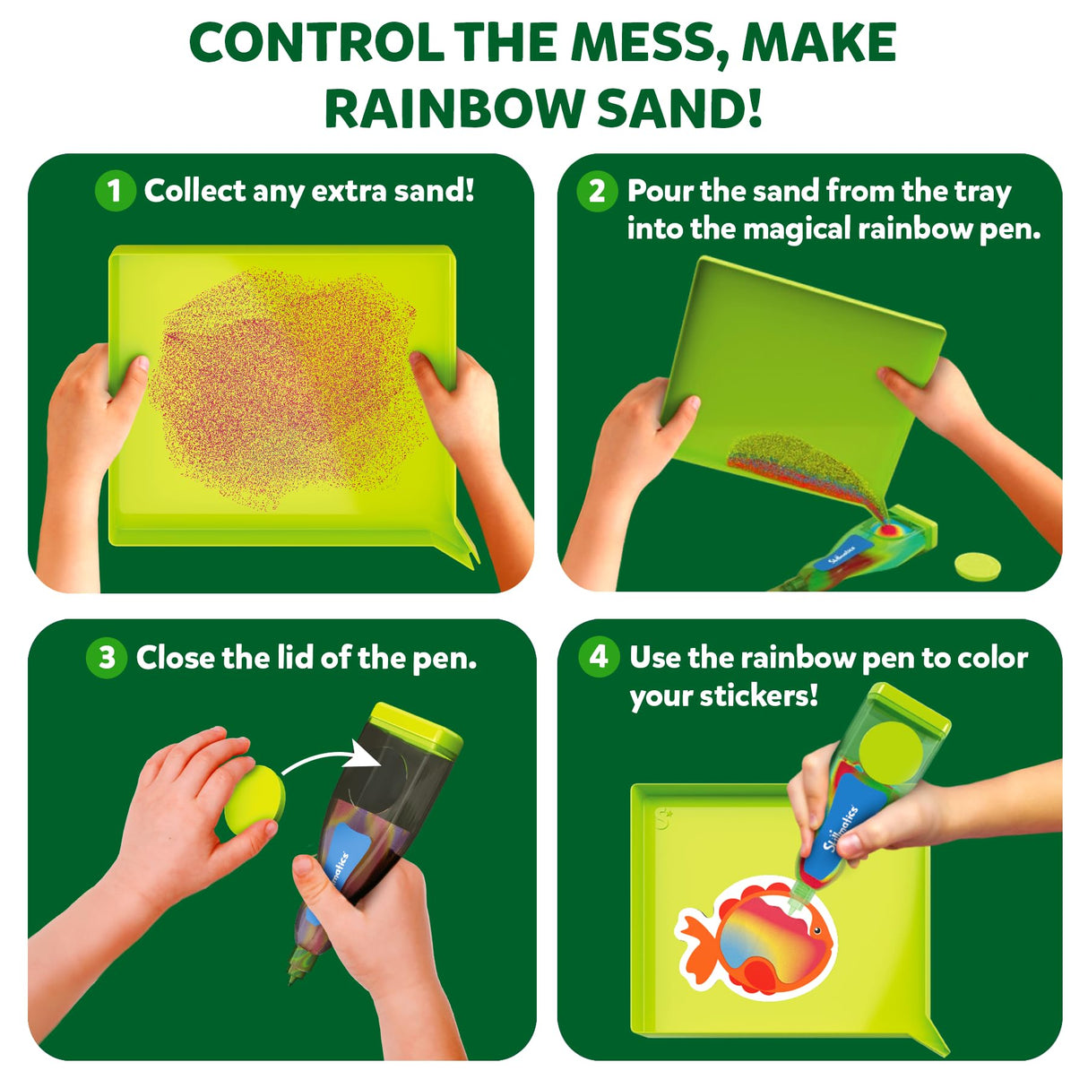 Skillmatics Sand Art Activity - Mess-Controlled DIY Animal Craft Kit with 50+ Colorful Stickers, Creative Arts & Crafts for Kids, Fun Hands-On Activity, Christmas Gifts for Ages 4, 5, 6, 7, 8, 9, 10