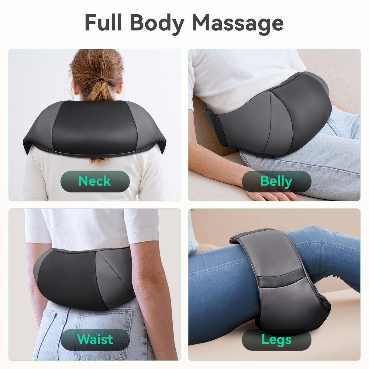 Snailax Rechargeable Neck Massager with Heat, Shiatsu Back and Neck Massager, Cordless Portable Deep Kneading Shoulder Massage Pillow, Gifts for Dad Mom