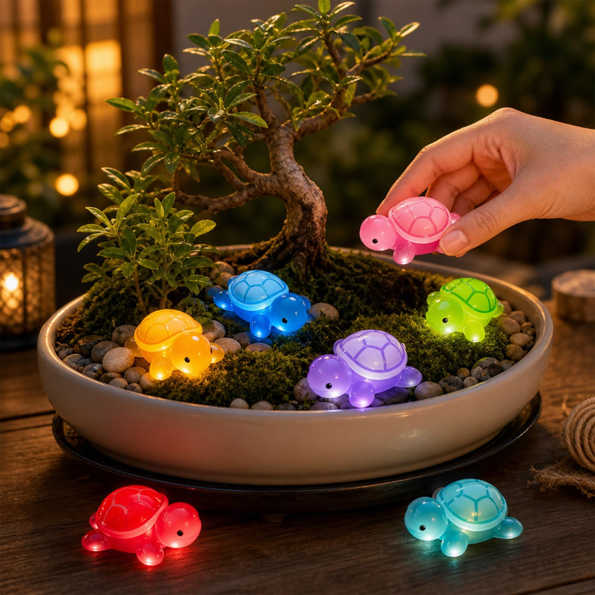 LIFCIUSO 30 Pcs Medium Glow in The Dark 3D Resin Turtles Miniature Garden Figurines,Accessories for Decorating DIY Dollhouse Fish Tank Fridge Wall Art, Safe, Durable, Non Fading