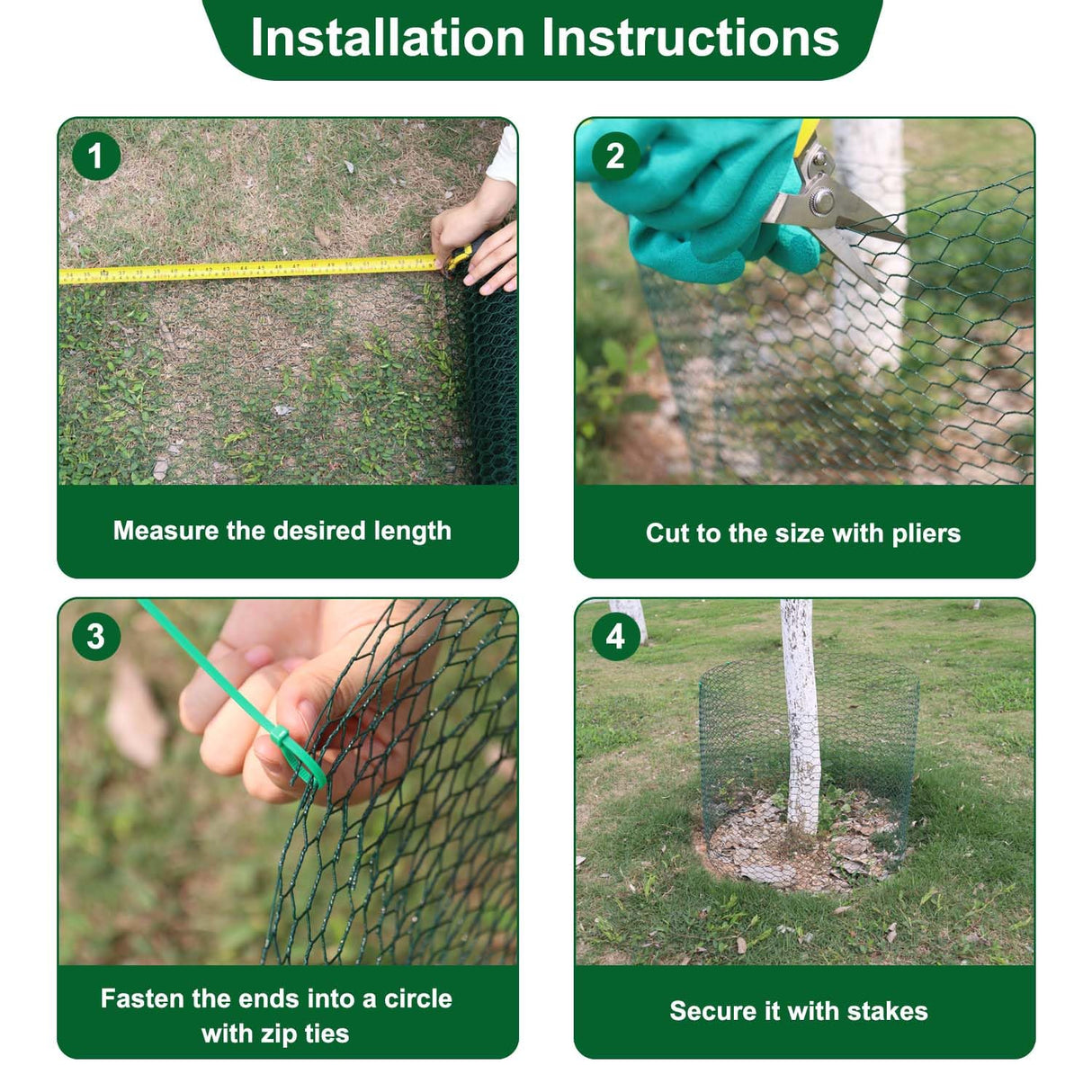 Mklsit Plant Protectors from Animals, Wire Plant Fence Cage, 32.8Ft x 16In