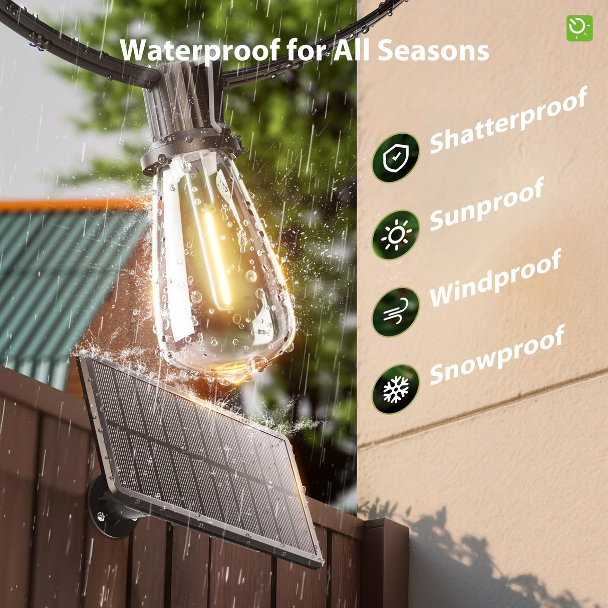 KYY 54FT Solar String Lights Outdoor Waterproof with USB Charging & Remote, Dimmable & Timable, Solar Powered Patio Lights with LED Shatterproof Bulbs for Deck Backyard Porch Garden Camping