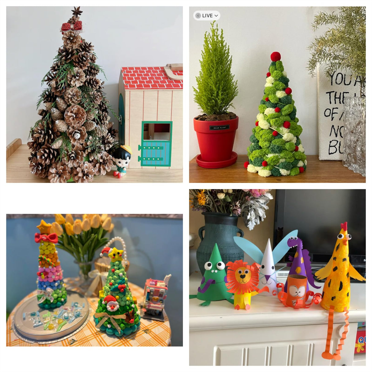 Crafjie 20PCS Paper Mache Cones Open Bottom Variety Pack Set of 4pcs 13.75x5, 6pcs 10x4, 10pcs 5.9x2.75 in, Paper Cone for DIY Art and Crafts Projects, Christmas Gnomes Christmas Tree, Halloween Decor