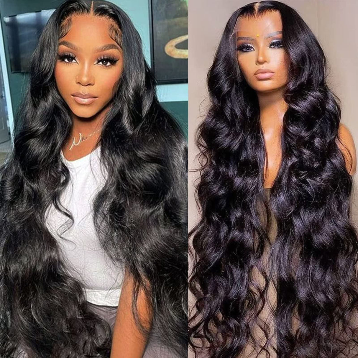 Lemoda 210% Density 13x6 Full Lace Frontal Virgin Human Hair Wigs Body Wave 13x6 HD Transparent Lace Front Wigs Brazilian Pre Plucked With Baby Hair 20Inch