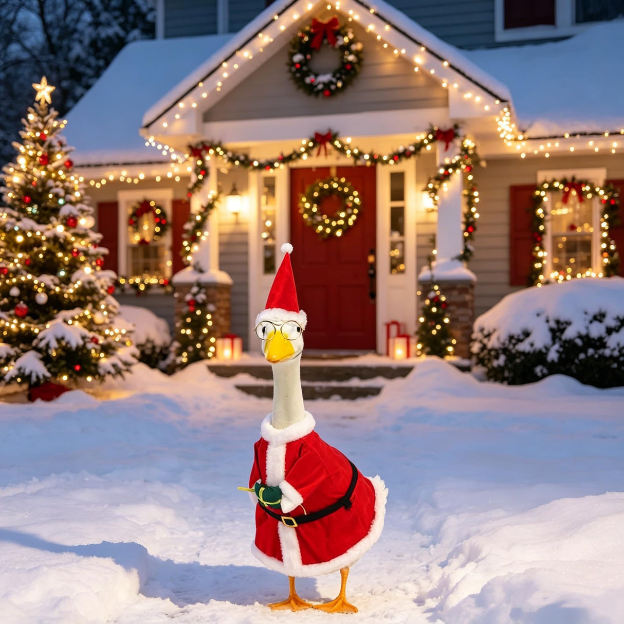 8 Set Holiday Porch Goose Outfits All Seasons Holiday Bundle St. Patrick Easter Summer Hawaiian 4th of July Fall Lawn Goose Clothing Porch Goose Clothes for Goose Patio Yard Lawn Decor