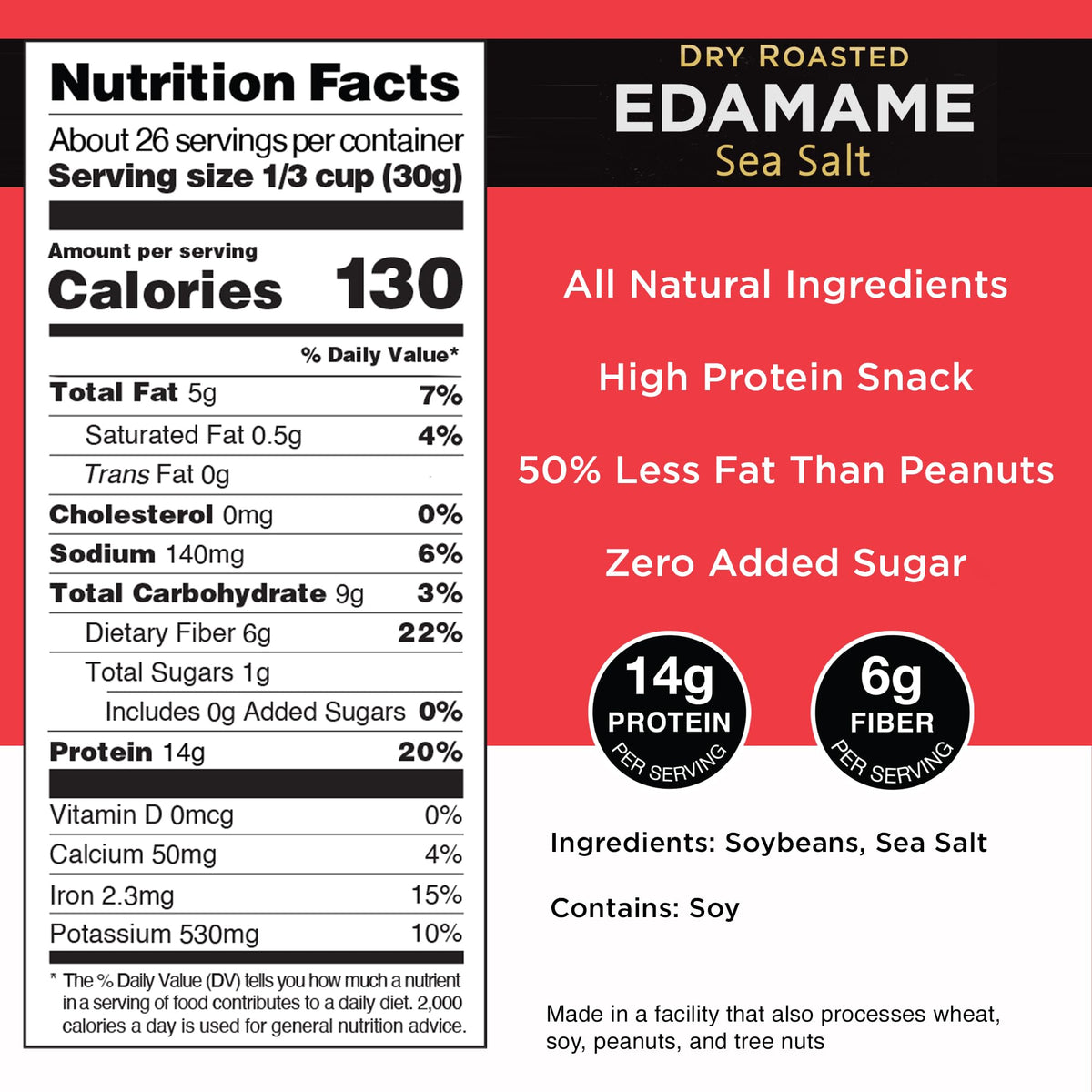 Seapoint Farms Dry Roasted Edamame, Sea Salt, 27 oz Jar (Pack of 1)