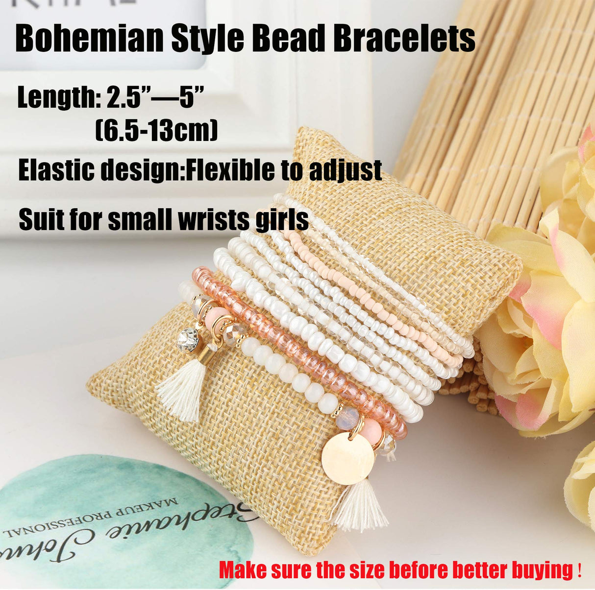 MILACOLATO 6Sets Boho Bead Stackable Bracelets for Women Men Adjustable