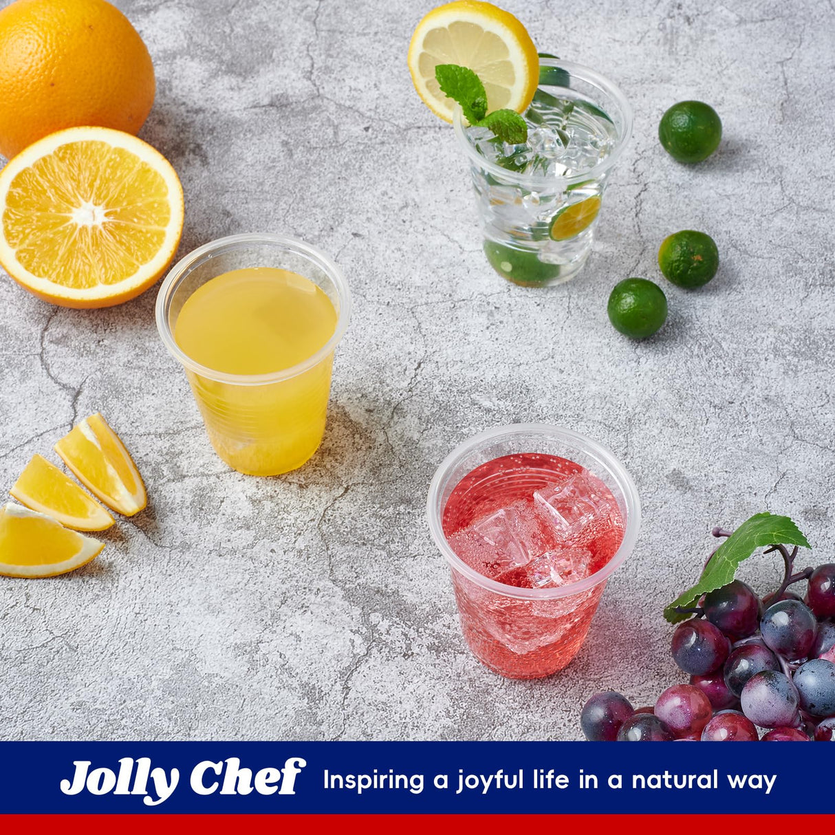 JOLLY CHEF πππ ππππ€ 5 oz Clear Plastic Cups,5 Ounce Disposable Cups for Picnic, BBQ, Travel, Halloween, Christmas Parties and Events