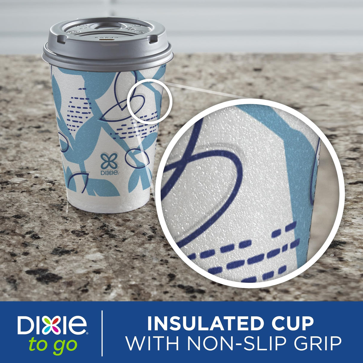Dixie To Go Paper Coffee Cups With Lids, 12 oz, 66 ct, Disposable Insulated Paper Cups for On-The-Go Hot or Cold Beverages