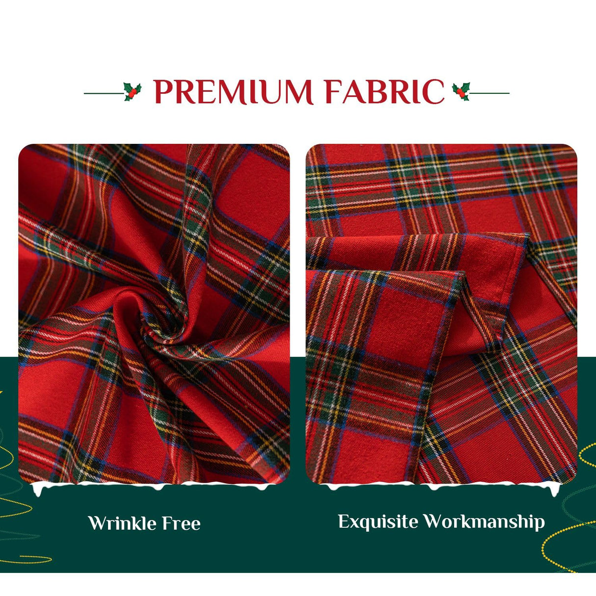 Softalker Christmas Checkered Tablecloth Rectangle - Red Buffalo Plaid Linen Cotton Gingham Xmas Table Cloths, Winter Farmhouse Table Decorations for Dining/Parties/Holiday, 60 x 120 Inch