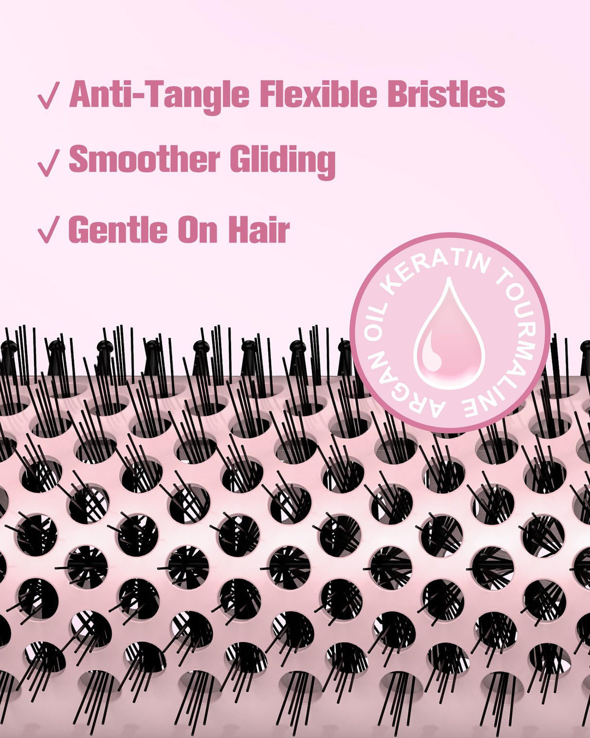 Farery PRO 3-in-1 Thermal Brush Set - Adjustable Temperature, Detachable Curling Brush Heads (1.25", 1.5", 1.77"), Dual MCH, 20s Fast Heating for Quick Volume & Effortless Curls, Rose Pink