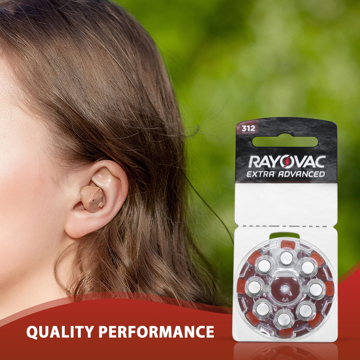 Wholesalehome Hearing aid Batteries Size 312, 80 Extra Advanced Mercury-Free Batteries with Battery Caddy