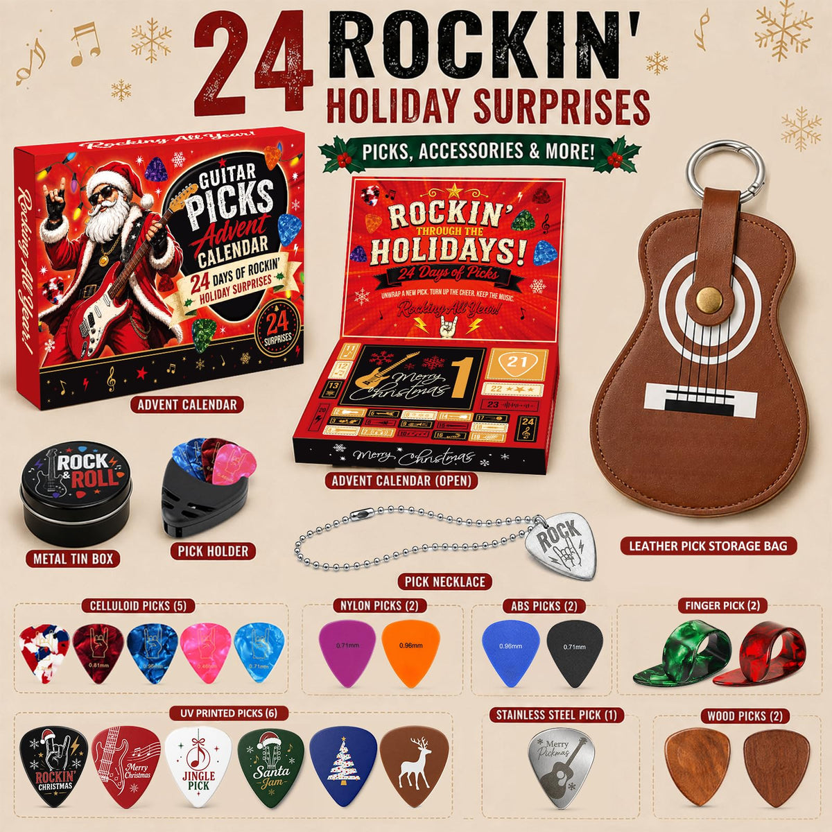 Guitar Picks Advent Calendar 2026 for Adult Teens