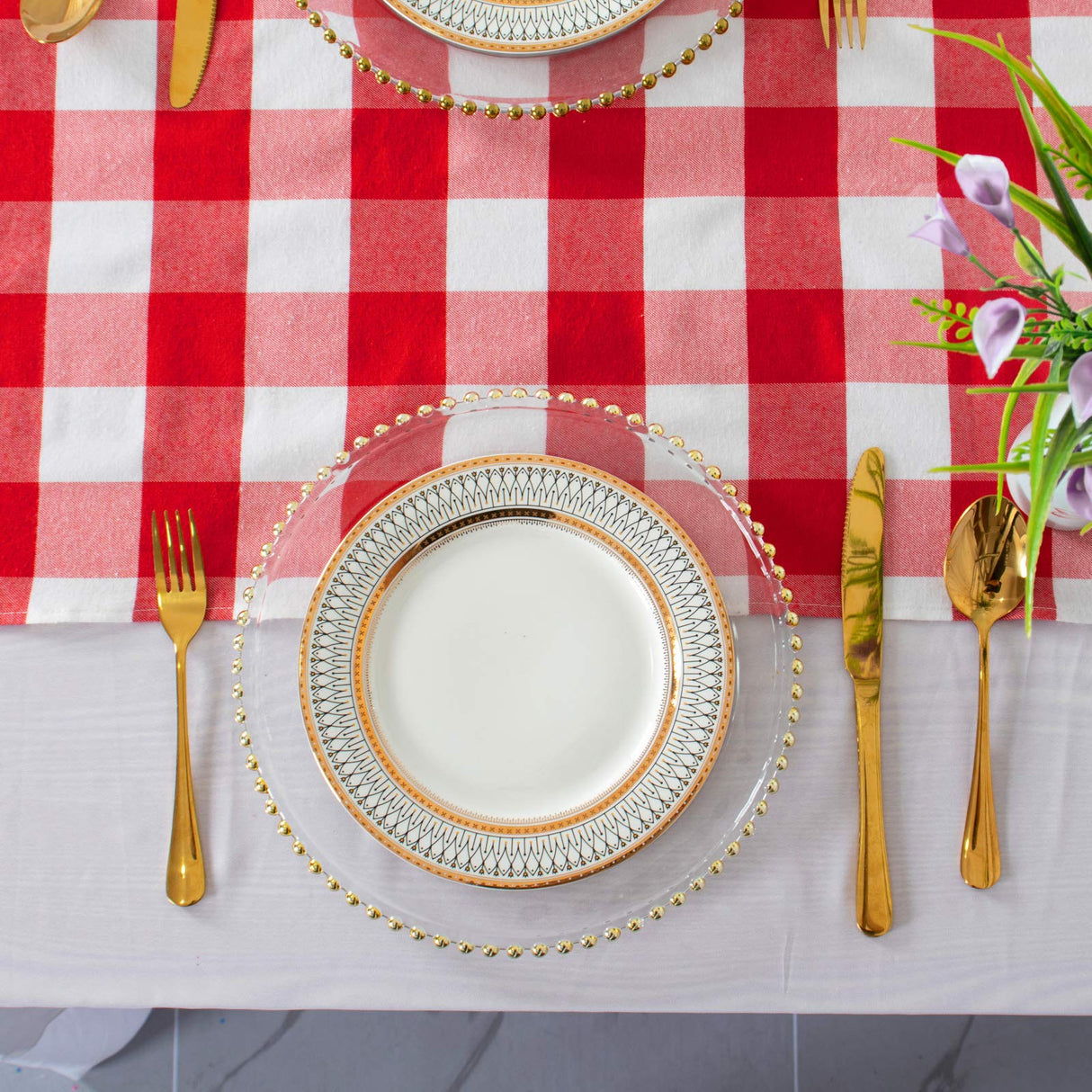 ShinyBeauty 4 Packs Checkered Table Runners 108 Inches Long Red and White Table Runner Christmas Decorations Farmhouse Plaid Linen for Dinning Party Outdoor Tables (14”X108”)