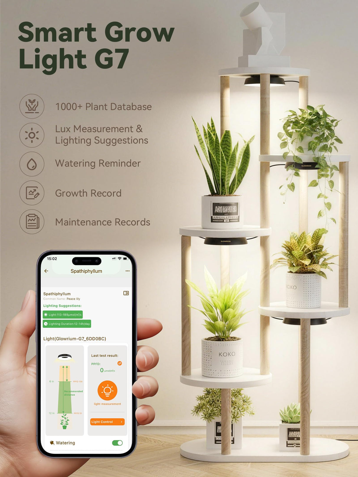 GLOWRIUM Grow Lights for Indoor Plants, Full Spectrum Puck Grow Light with Manual & APP Control, 32W(4 x 8W) Plant Lamp Auto-Timer, Plant Assistant 10 Levels Dimmable for Plant Shelf (4 Packs,Black)