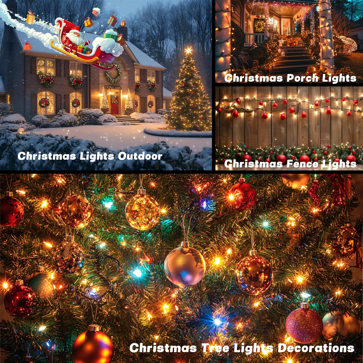 2PK 240LED 95FT Solar Christmas String Lights Outdoor Waterproof | Solar Christmas Tree Lights With 8 Lighting Modes Solar Light Outdoor For Xmas Party Garden Tree Christmas Decorations (Warm White)
