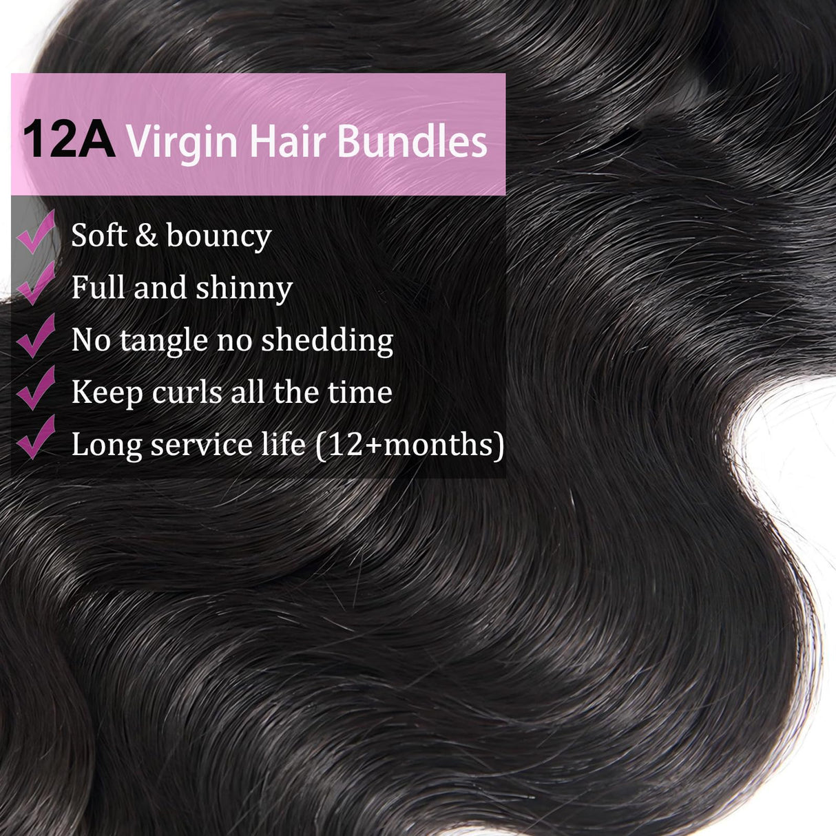 12A Brazilian Human Hair Bundles Body Wave 28 inch Single Bundle Virgin Hair Bundles Body Wave Bundles Human Hair 100G Natural Black Hair Extensions