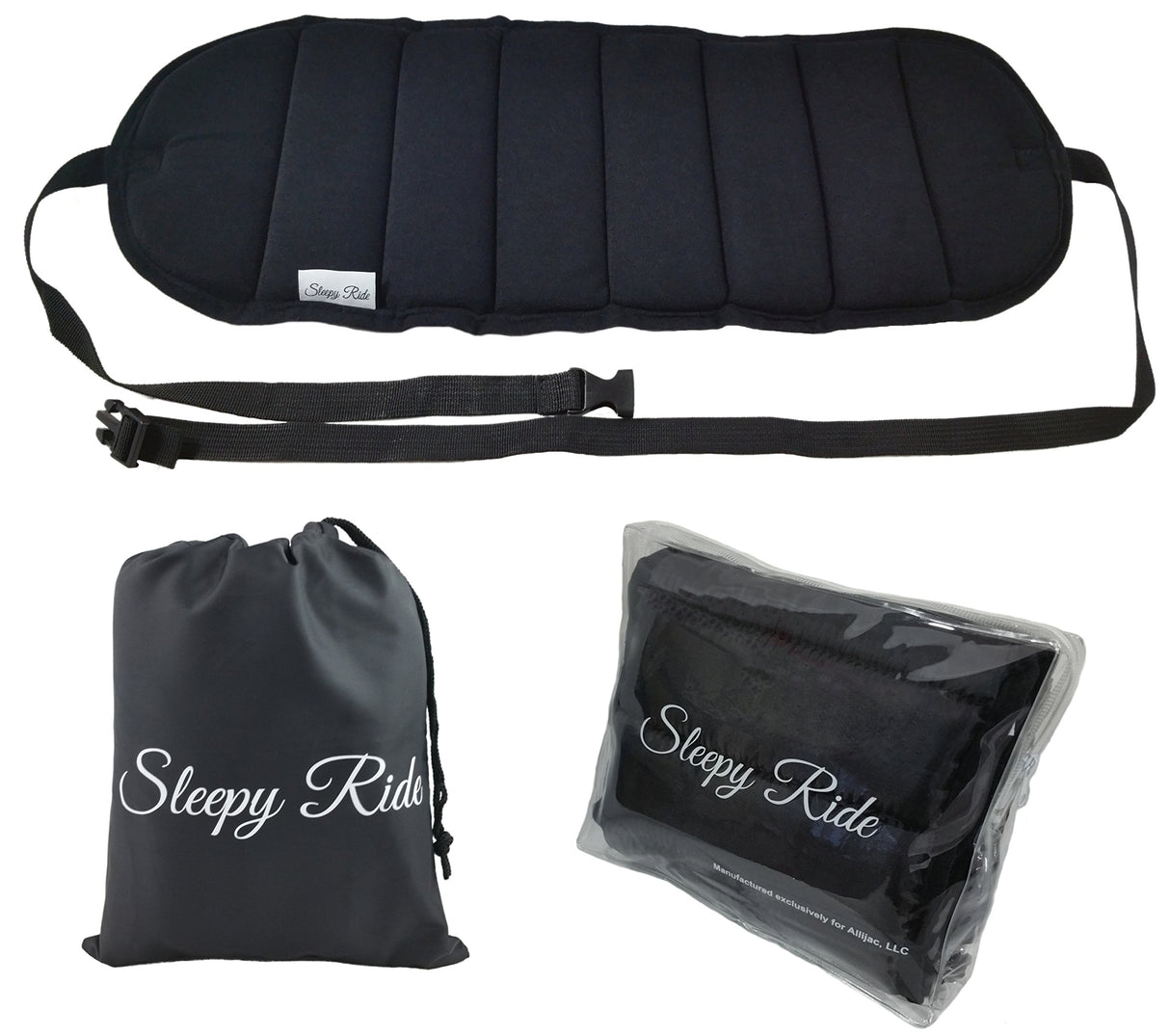 Sleepy Ride - Airplane Footrest Made with Premium Memory Foam - Airplane Travel Accessories - Helps to Prevent Swelling and Soreness - Provides Comfort for Shorter Legs (Jet Black)