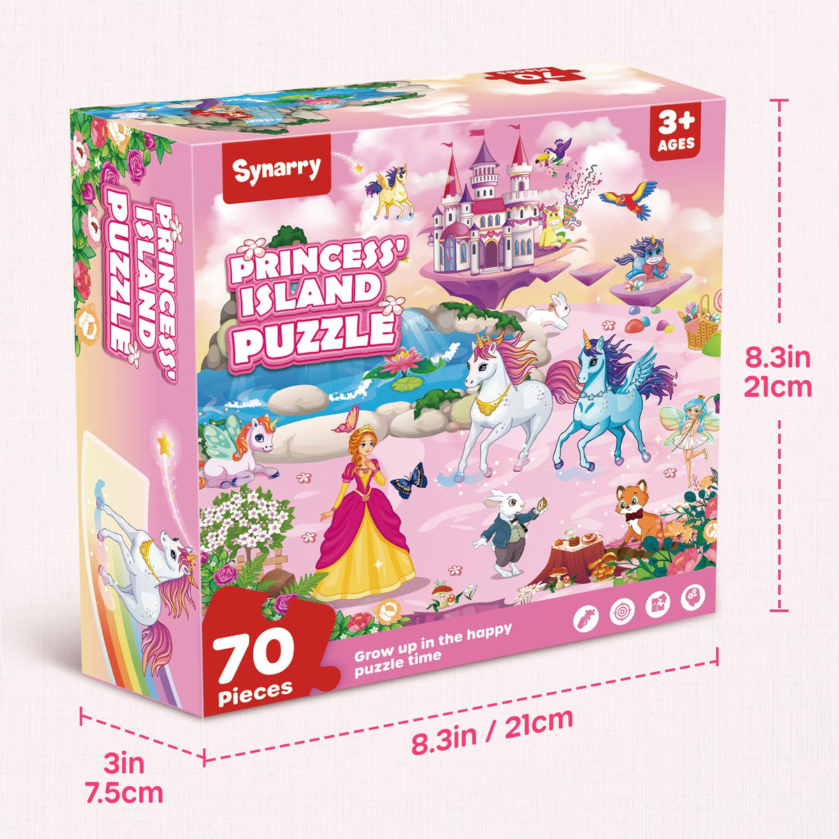 SYNARRY Unicorn Princess Mermaid Fairy Floor Puzzles for Kids Ages 3-5