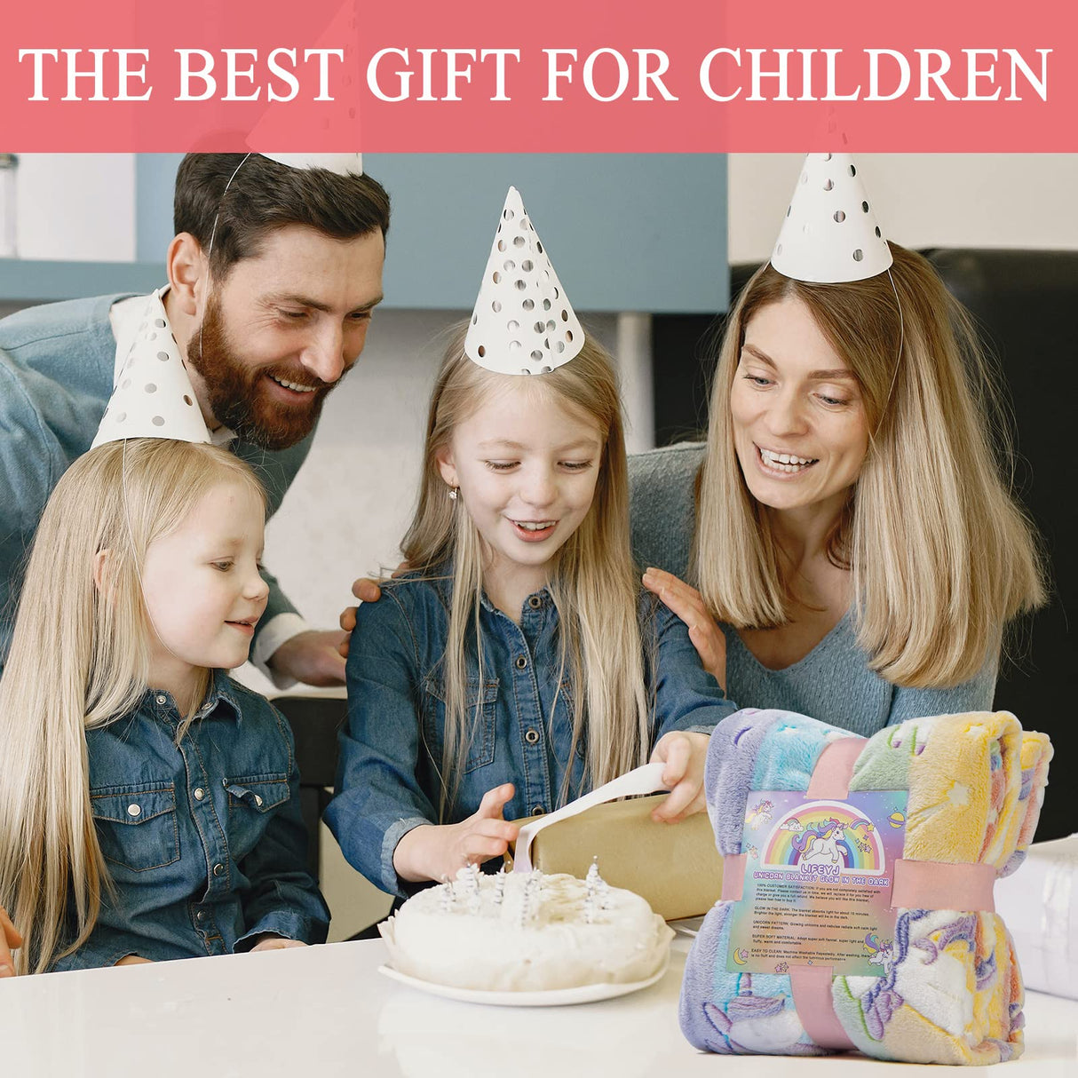 LIFEYJ Glow in The Dark Blanket Unicorns Gifts for Girls, Soft Blanket 3 4 5 6 7 8 9 10 Year Old Girl Gifts, Toddler Girls Toys Age 6-8, Gifts for Girl for Christmas Birthday Gifts Presents, 50"x60"