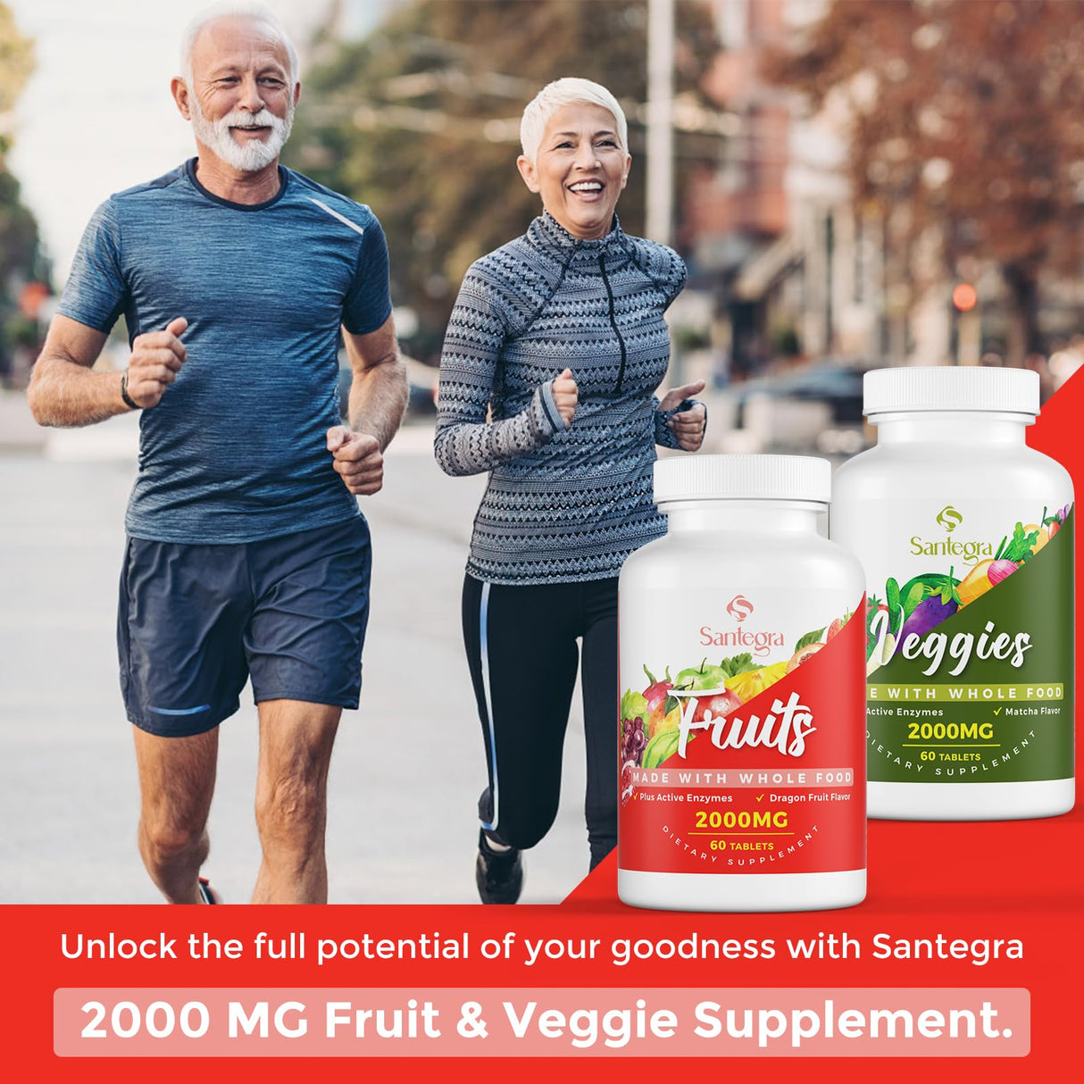 2000 MG Fruits and Vegetables Supplements, Natural Balance Over 35+ Fruits and Vegetables, 100% Whole Food Superfoods Fruit and Veggies Supplement, Energy Balance, Sugar-Free, Vegan, 120 Tablets
