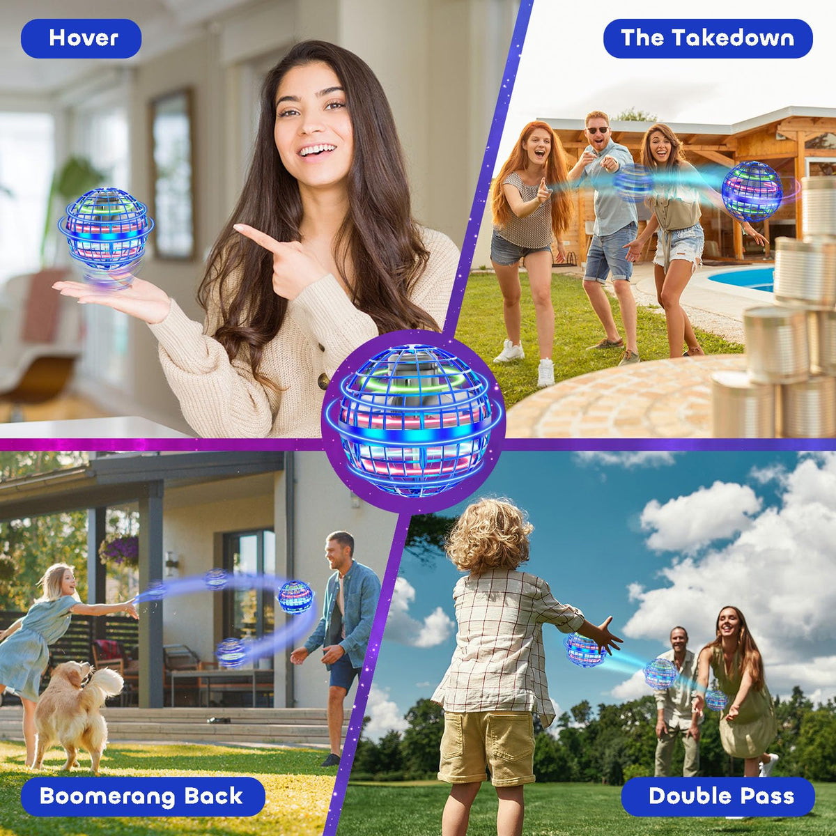 Tikduck Flying Orb Ball 2026 Toys Soaring Hover Boomerang Spinner Hand Controlled Mini Drone Cosmic Globe Spinning Kids Adults Outdoor Birthday Gift Cool Stuff for Boys Girls 6 7 8 9 10+ Year Old