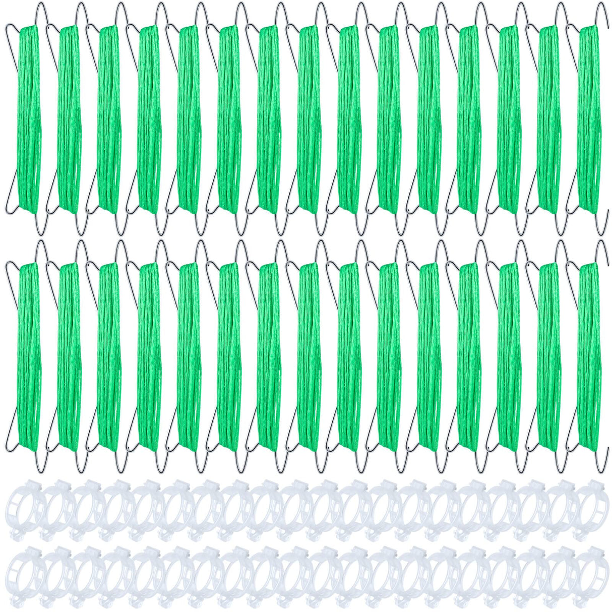 HFXXAD 70Pcs Tomato Hooks with String, Tomato Support Hooks, Tomato Holder Hooks & Plant Support Clips with 33.3ft Twine to Prevent Tomatoes from Pinching or Falling Off