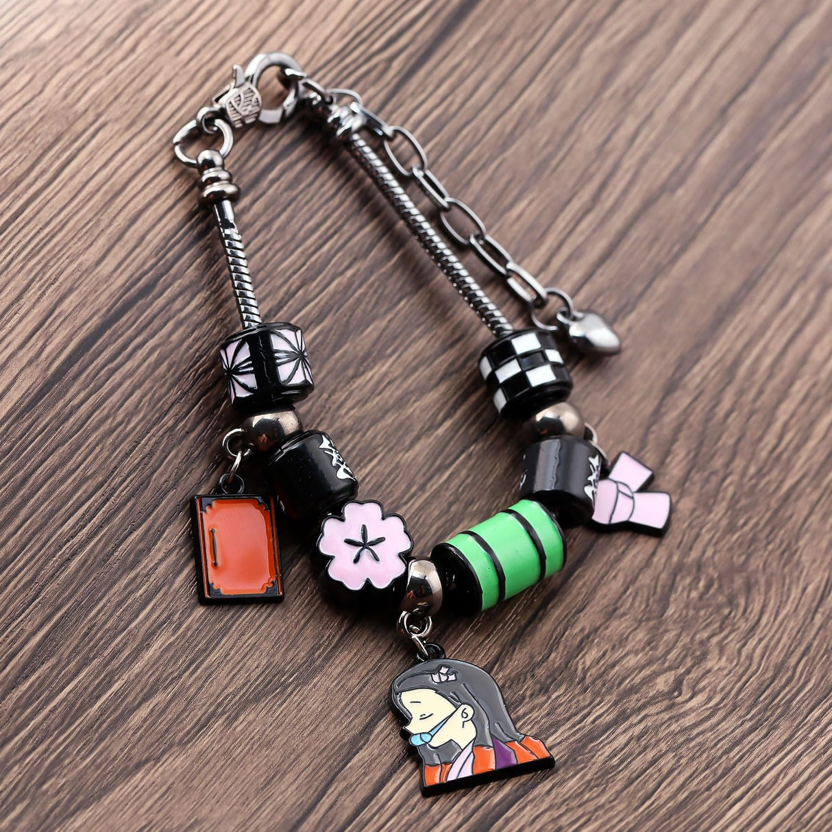 SONGCHANGJEWELRY Nezuko Bracelet – Colorful Charm Beads Inspired by Anime Slayer – Anime Gift for Fans and Collectors