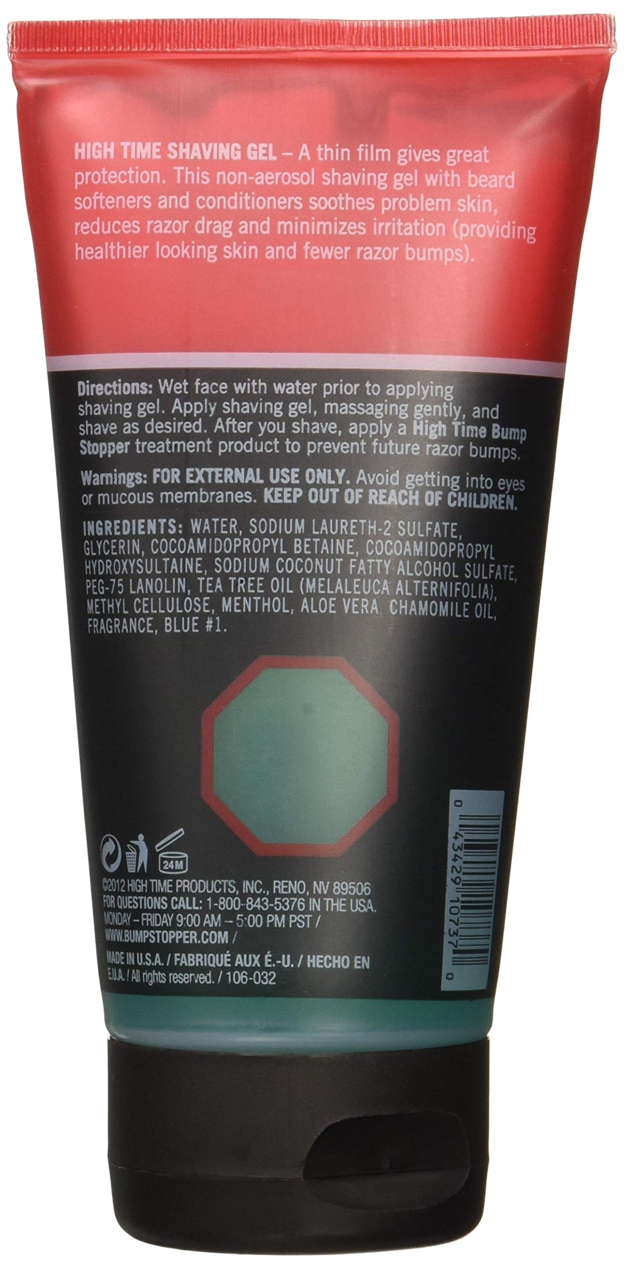 High Time Bump Stopper Shave Gel Arctic Haze 5.3 Ounce (156ml) (2 Pack)