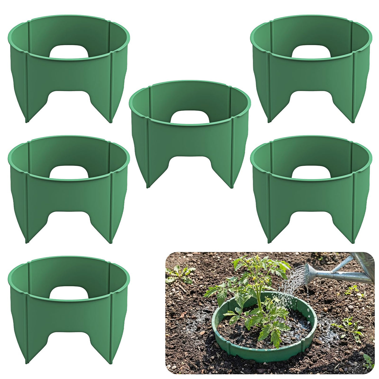 6 Set 9.6 inch Planting Grow Ring, 30Pcs DIY Plant Growing Rings