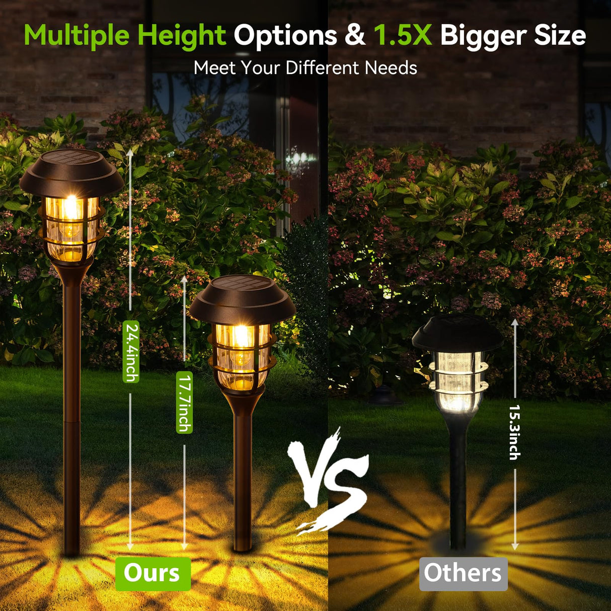 LETMY Solar Pathway Lights Outdoor, 8 Pack Bright Solar Lights Outdoor, IP66 Waterproof Auto On/Off Solar Garden Lights Solar Powered Landscape Lighting for Yard Patio Walkway Driveway Pathway - Black
