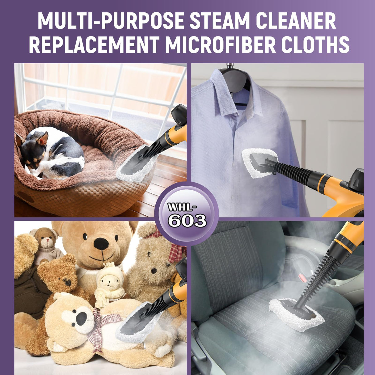 3 Pack Steam Cleaner Replacement Cloths, Reusable Towel Sleeve for Steamer Tool, 3 Pack Replacement Universal Microfiber Cloths for Most Handheld Steam Cleaner