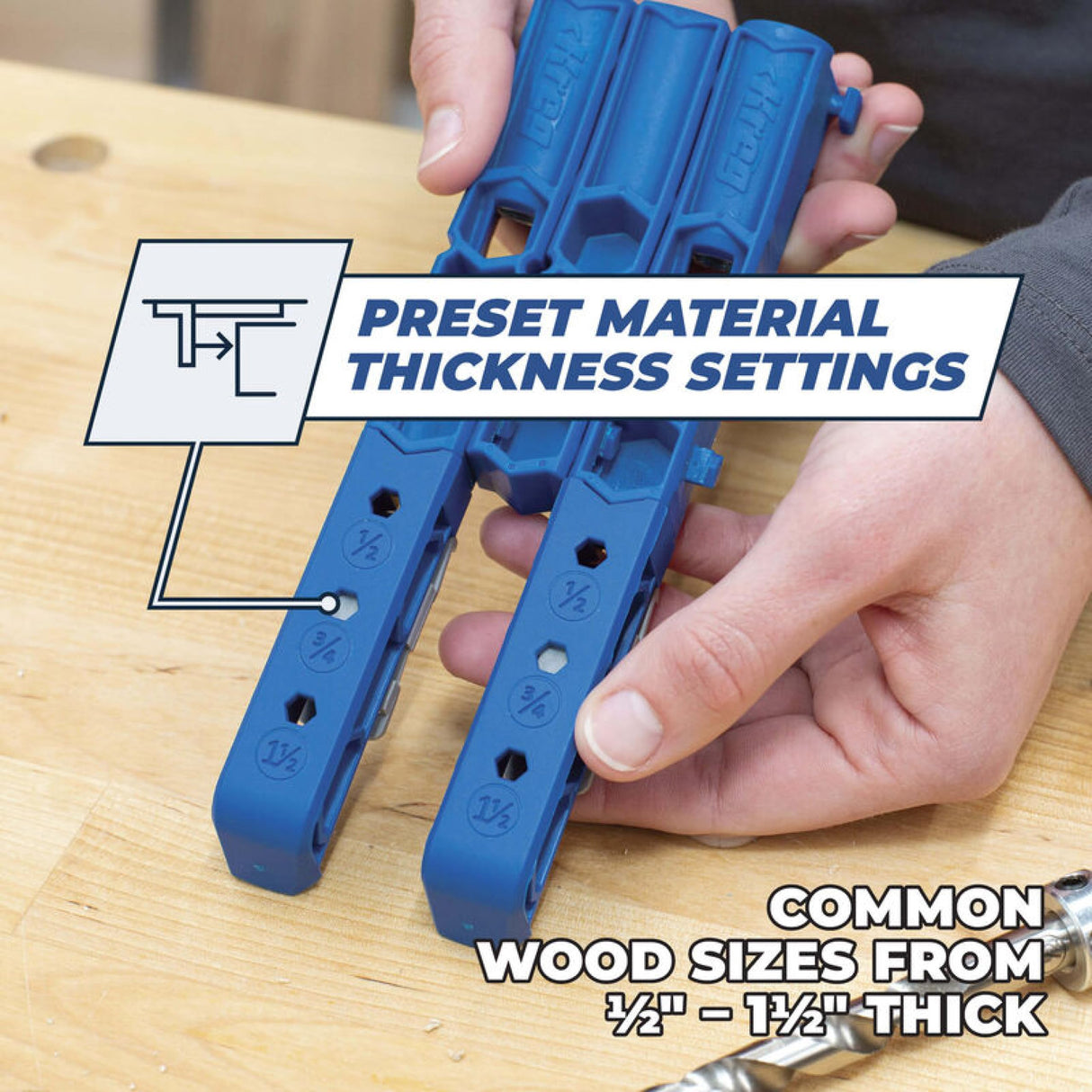 Kreg KPHJ320-22 Pocket-Hole Jig 320 with Classic 2 Inch Face Clamp - Small, Durable Jig for Tight Spaces - Easily Adjustable Drill Guides - For Materials 1/2" to 1 1/2" Thick