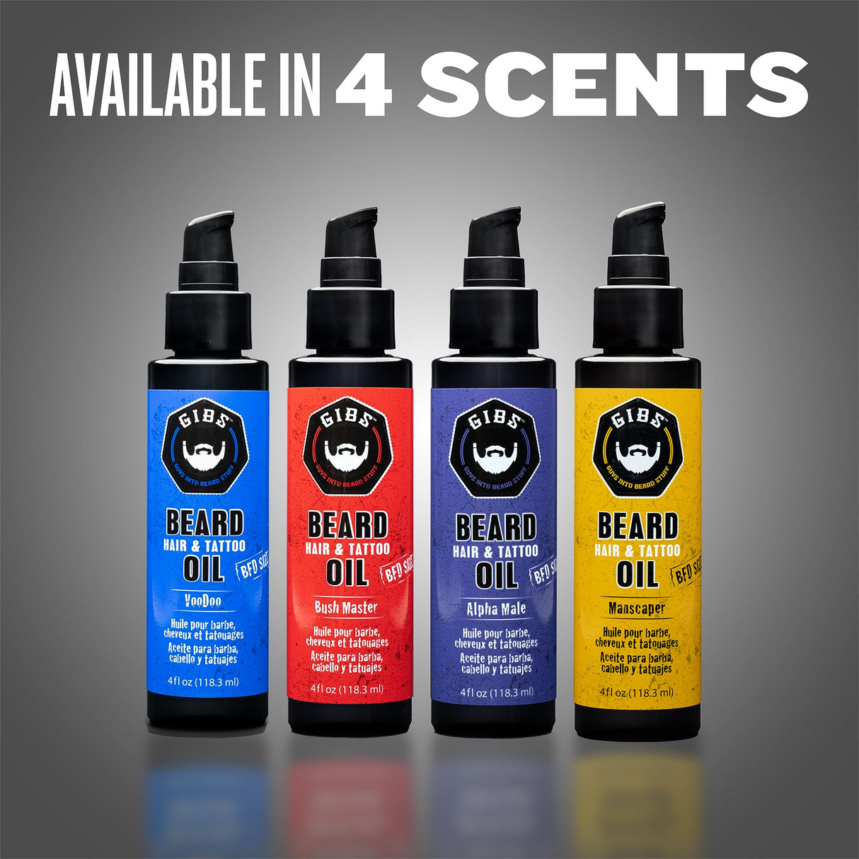 GIBS Grooming Bush Master Beard, Hair & Tattoo Oil- All-Natural with Nutmeg, Leather, Vanilla & Musk Scent- Softens & Strengthens Beard Growth, Moisturizes Skin, 4 Oz.