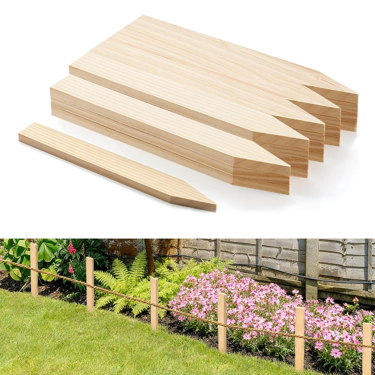 20 Pieces Wooden Garden Stakes 12 Inch Grade and Survey Stakes Wooden Garden and Sign Posts for Plant Support Silt Fence Yard Farm Survey Boundaries Baselines