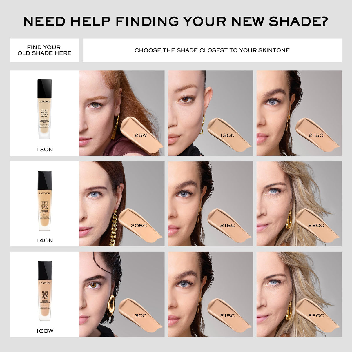 Lancôme Teint Idole Ultra Wear Buildable Full Coverage Foundation - Longwear & Waterproof - Natural Matte Finish - 130C (Fair to Light Skin with Cool/Pinky Undertones), 1 Fl Oz