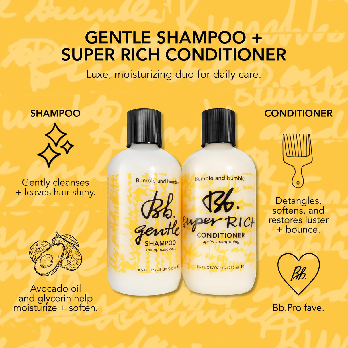 Bumble and bumble. Gentle Shampoo For Every Day | Hydrating + Shine | Curly, Wavy, Straight, 33.8 Fl Oz