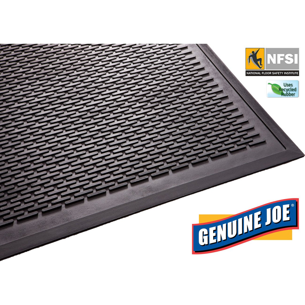 Guardian 14040600 Clean Step Scraper Outdoor Floor Mat, Natural Rubber, 4'x 6', Black, Ideal for Any Outside entryway, Scrapes Shoes Clean of Dirt and Grime