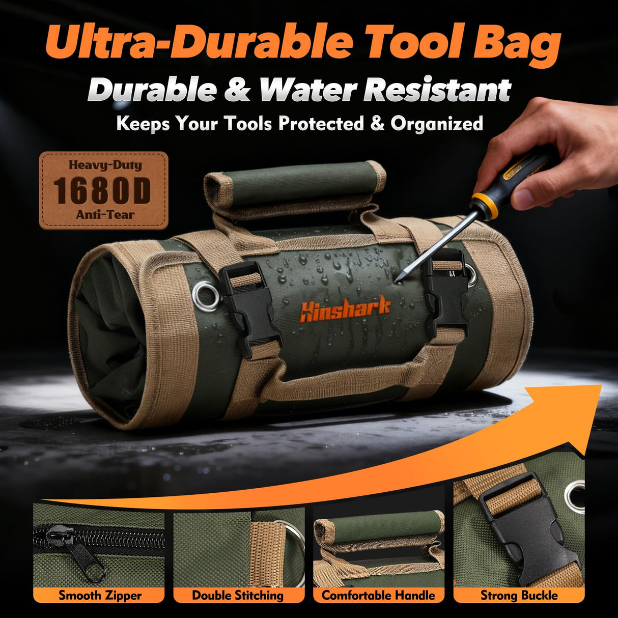 Gifts for Men, Roll Up Tool Bag, Anniversary Birthday Gifts for Men Dad Husband Him Boyfriend, Gift for Dad Who Have Everything, Portable Tool Organization for Mechanic Welding Electrician