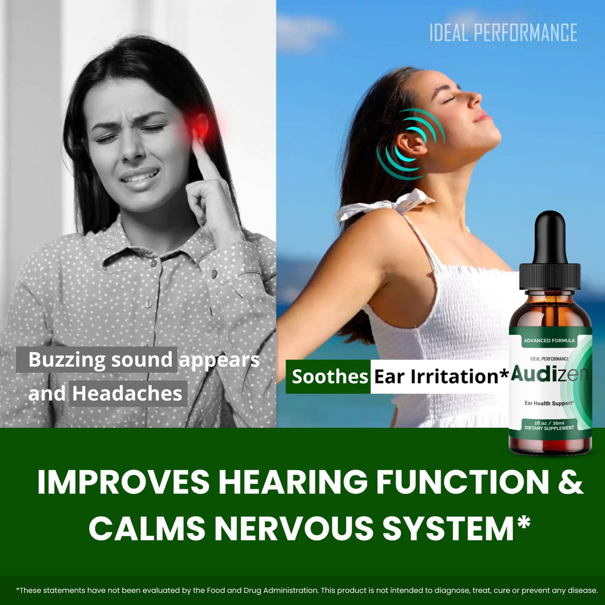 Audizen Tinnitus Drops, Official Audizen Tinnitus Relief for Ringing Ears, Advanced Ear Health Support Supplement Liquid Drops All Natural for Healthy Ringing Ear, Audi Zen Droppers Reviews (2 Pack)