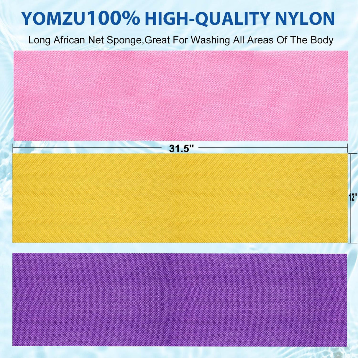 African Net Sponge Exfoliating Bath Sponge Scrubbing Long Rag Wash Shower Body Scrubber - 6 Pieces