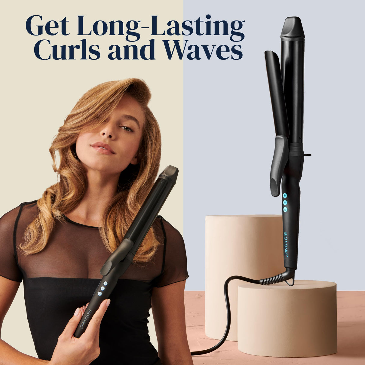 Bio Ionic Long Barrel Styler, 1" Curling Iron with Moisture Heat Technology & NanoIonic MX, Verstatile Curling Wand with Longer Barrel for Medium Sized Defined Curls