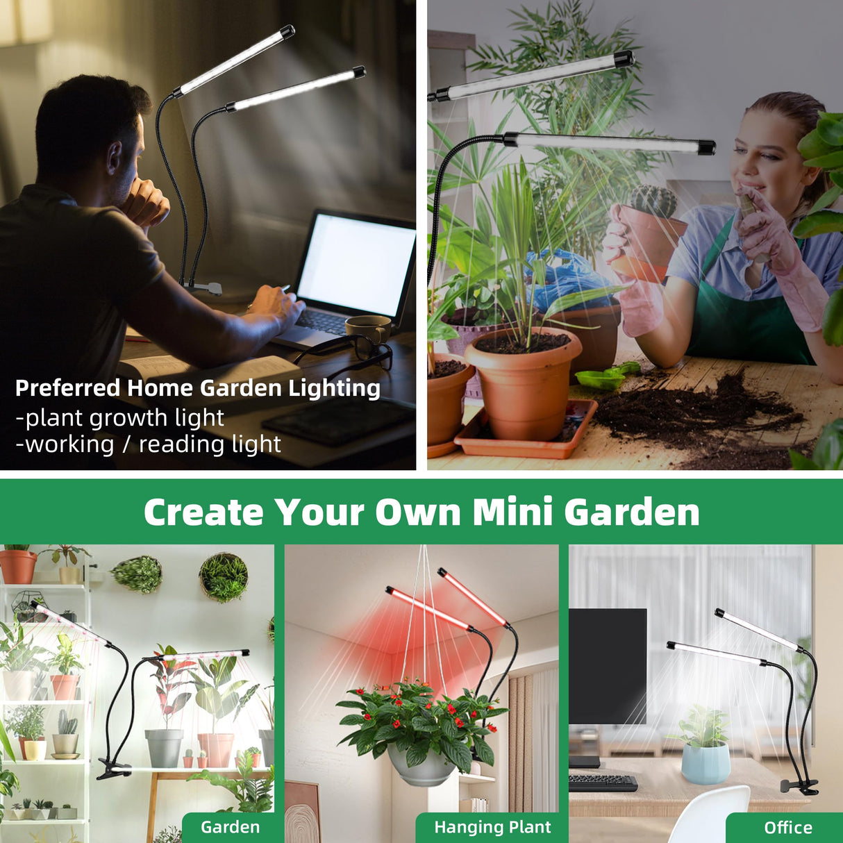 EWPJDK Grow Light 6500K Full Spectrum Plant Grow Lights 84 LED Plant Light with Clip Grow Lamp for Indoor Plants Growing Lamps(1PCS)