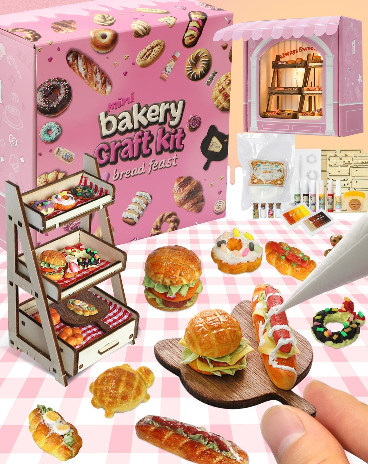 iLAND Air Dry Clay Crafts for Girls 8-12 Cute Arts and Crafts for Kids Fun Kid Activities on Lovely Modeling Clay Kit DIY Crafting for Teens Birthday Gifts for Girls 10-12 13 Christmas Gifts Creative