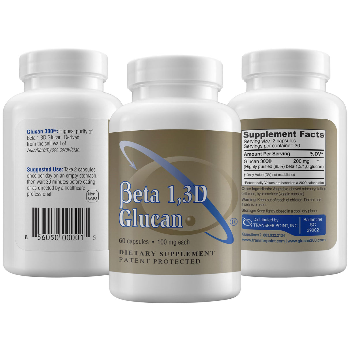 Transfer Point Immune Support Supplement Highly Purified Beta Glucan 100 mg per Capsule (beta-glucan Fiber) (Pack of 1)