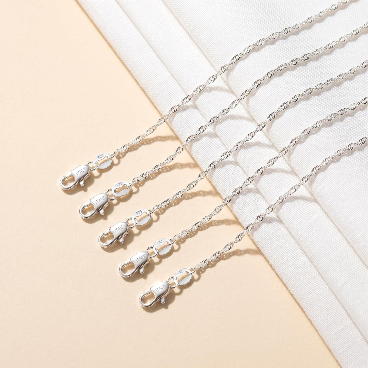 BLThing Silver Bracelets for Women 2.2mm Singapore Twist Bracelet