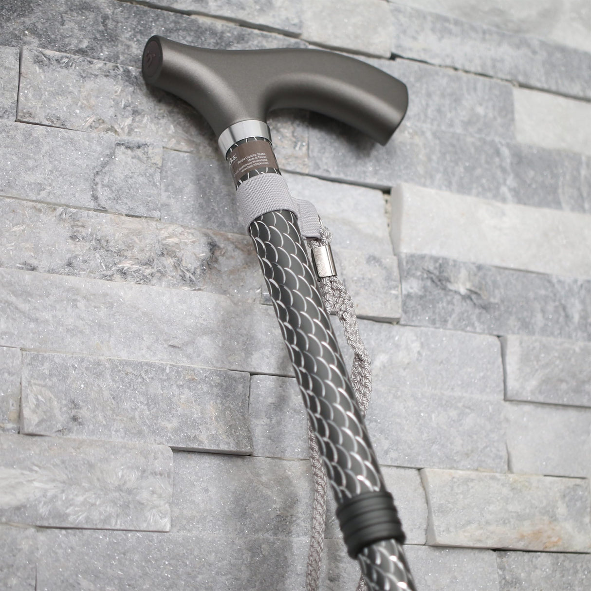 Switch Sticks Walking Cane for Men or Women, Foldable and Adjustable from 32-37 Inches, FSA and HSA Eligible, Engraved Graphite