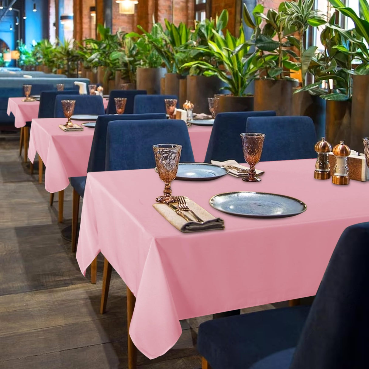 sancua 6 Pack Pink Tablecloth 60 x 102 Inch, Rectangle Table Cloth for 6 Feet Tables - Stain and Wrinkle Resistant Washable Polyester Table Cover for Dining Tables, Christmas Buffet Parties