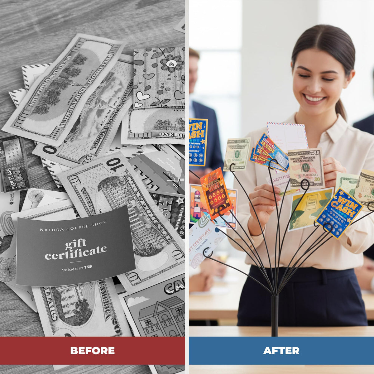 Gift Card Tree Holder to Hold Gift Cards, Lottery Tickets, Money