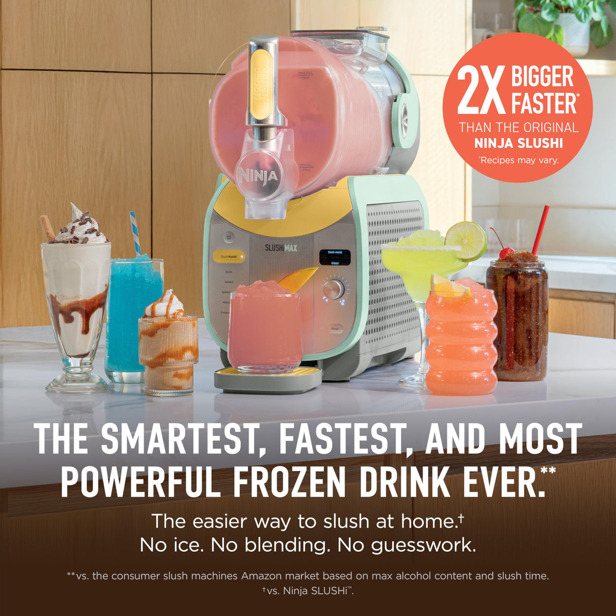 Ninja SLUSHi Max XXL Smart Frozen Drink Maker | Top Performance & Smart Technology, Party-Size 150oz Capacity, No Ice Needed, 6 Programs, Ideal Temp & Texture up to 12 hours | Mint FS605IV